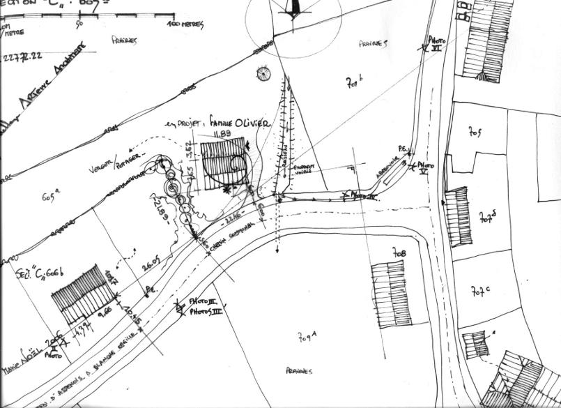 Plan de l'implantation sur le terrain